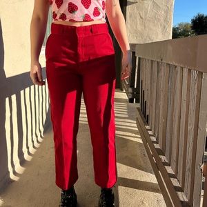 Red high rise dickies